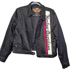 Harley-Davidson Women’s Nylon Motorcycle Jacket L Black Embroidered